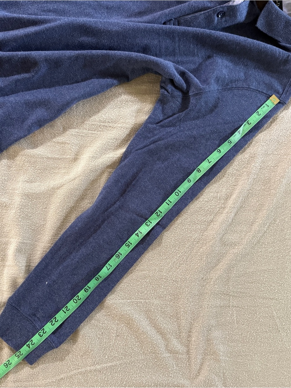 Massimo Dutti Long Sleeve Polo in Heather Navy - Picture 6 of 8